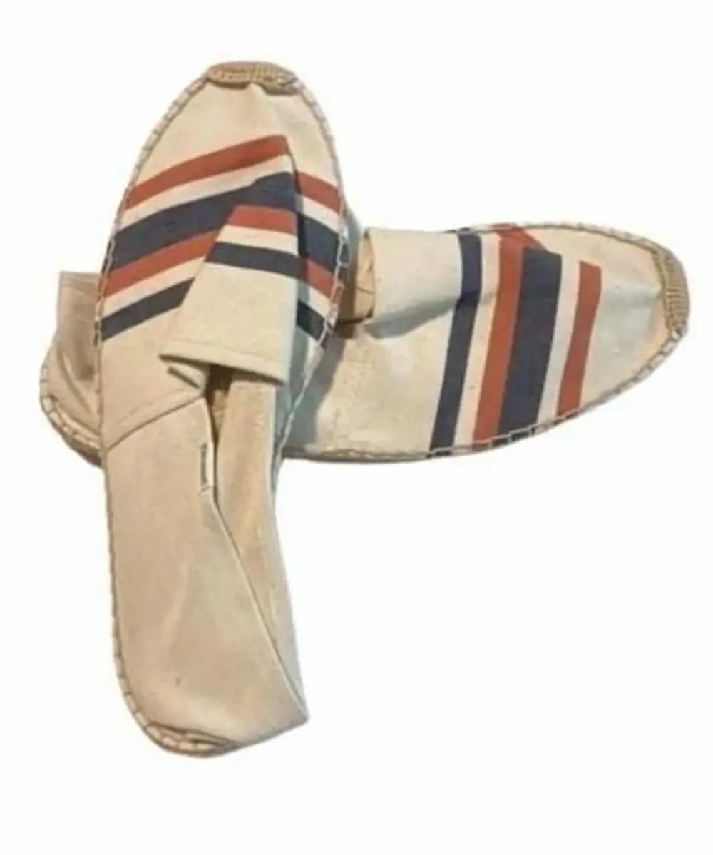 Soludos French Stripe Canvas Slip-On Espadrilles Flats Shoes